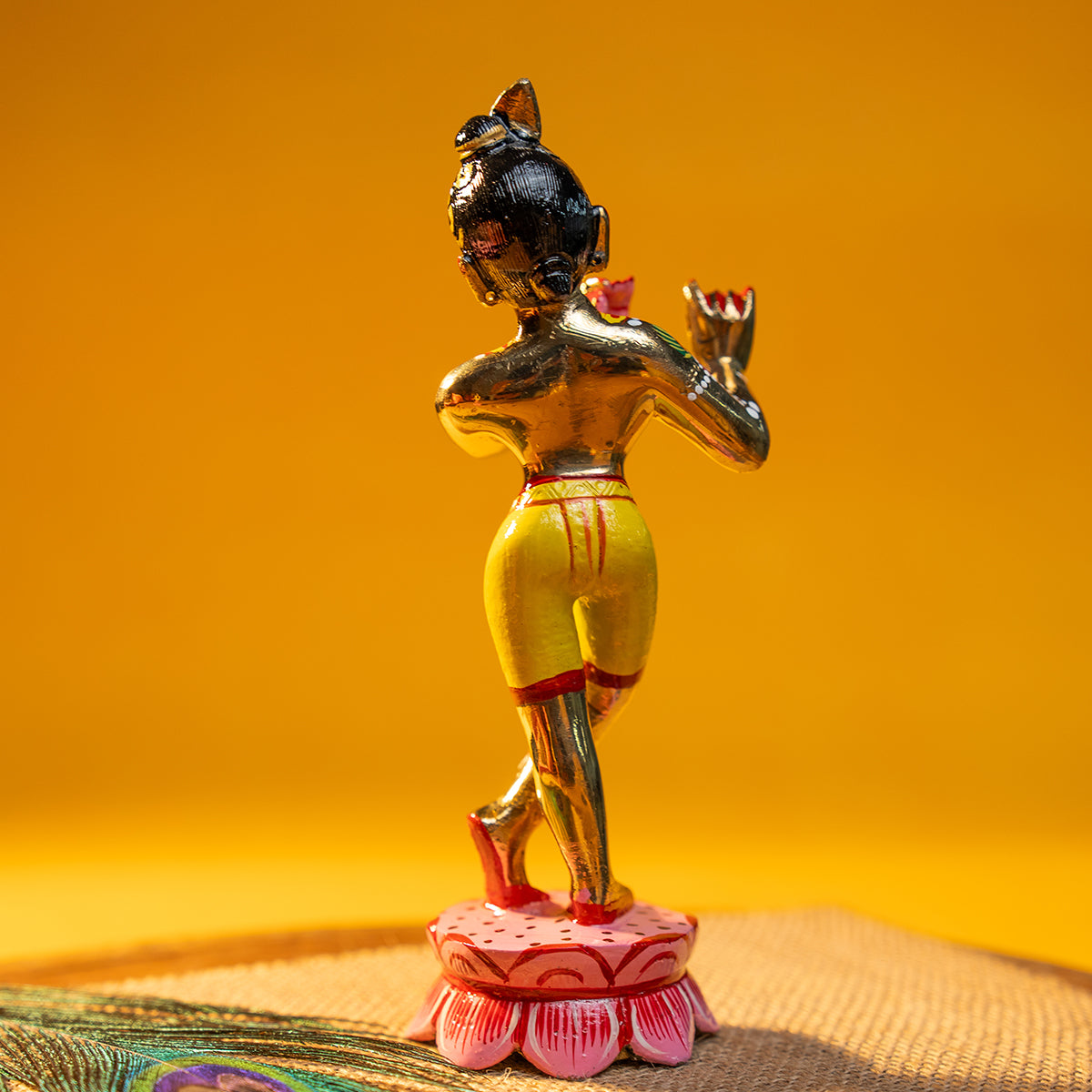 Handcrafted Krishna Dressed Brass Idol