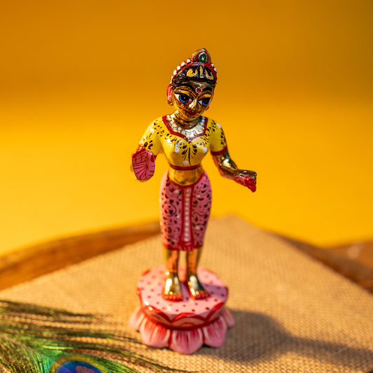 Handcrafted Radha Rani Dressed Brass Idol