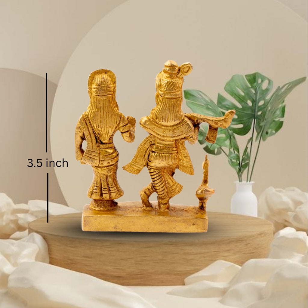 Radha Krishna Brass Idol with Blue eyes