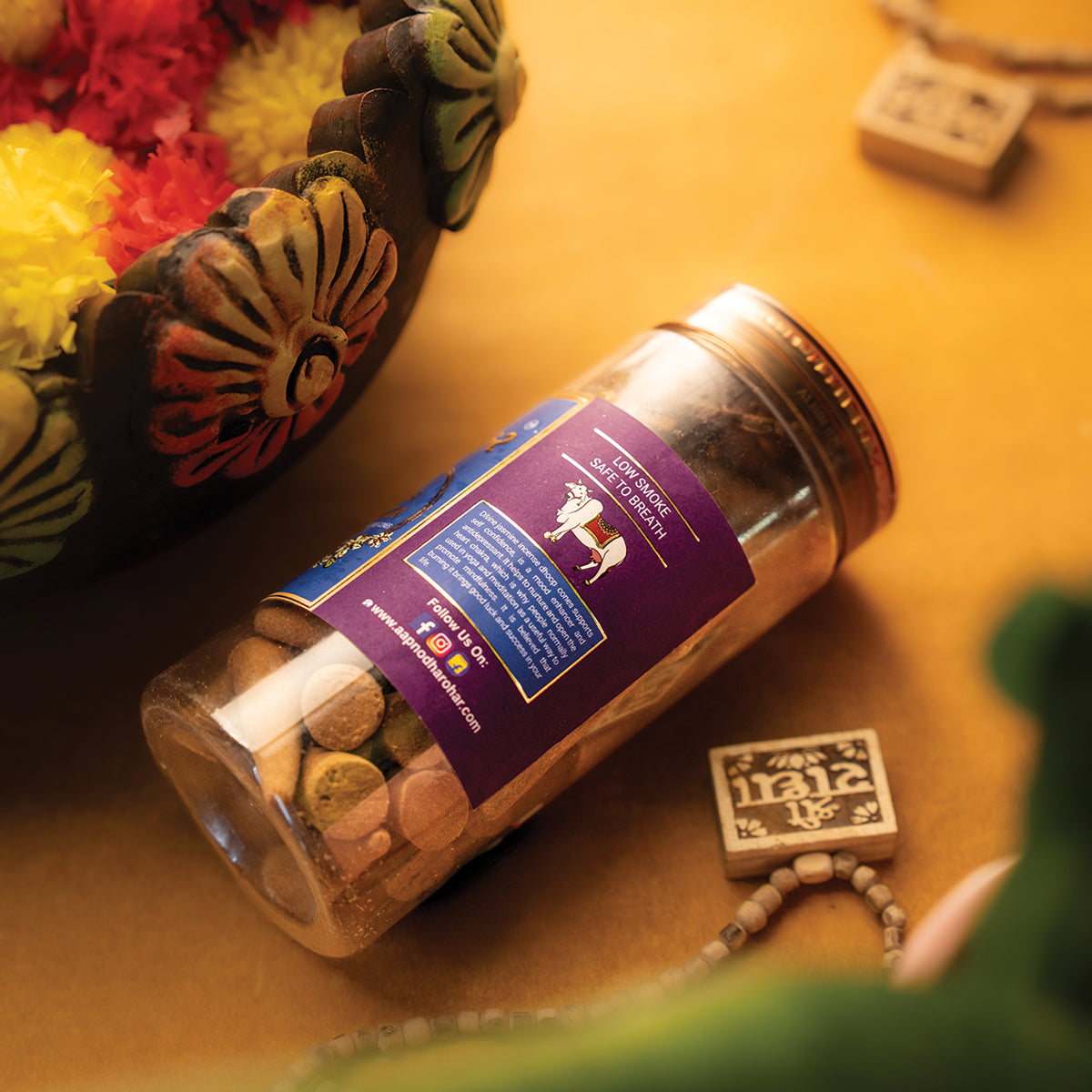 Divine Jasmine Premium Dhoop Cones – 100% Charcoal Free