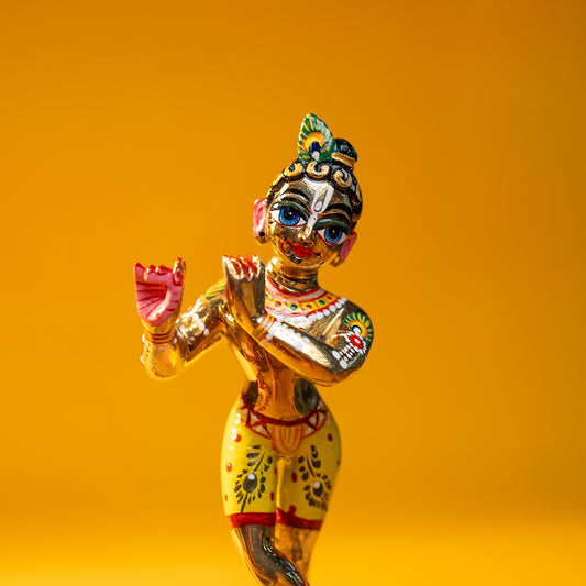 Handcrafted Krishna Dressed Brass Idol