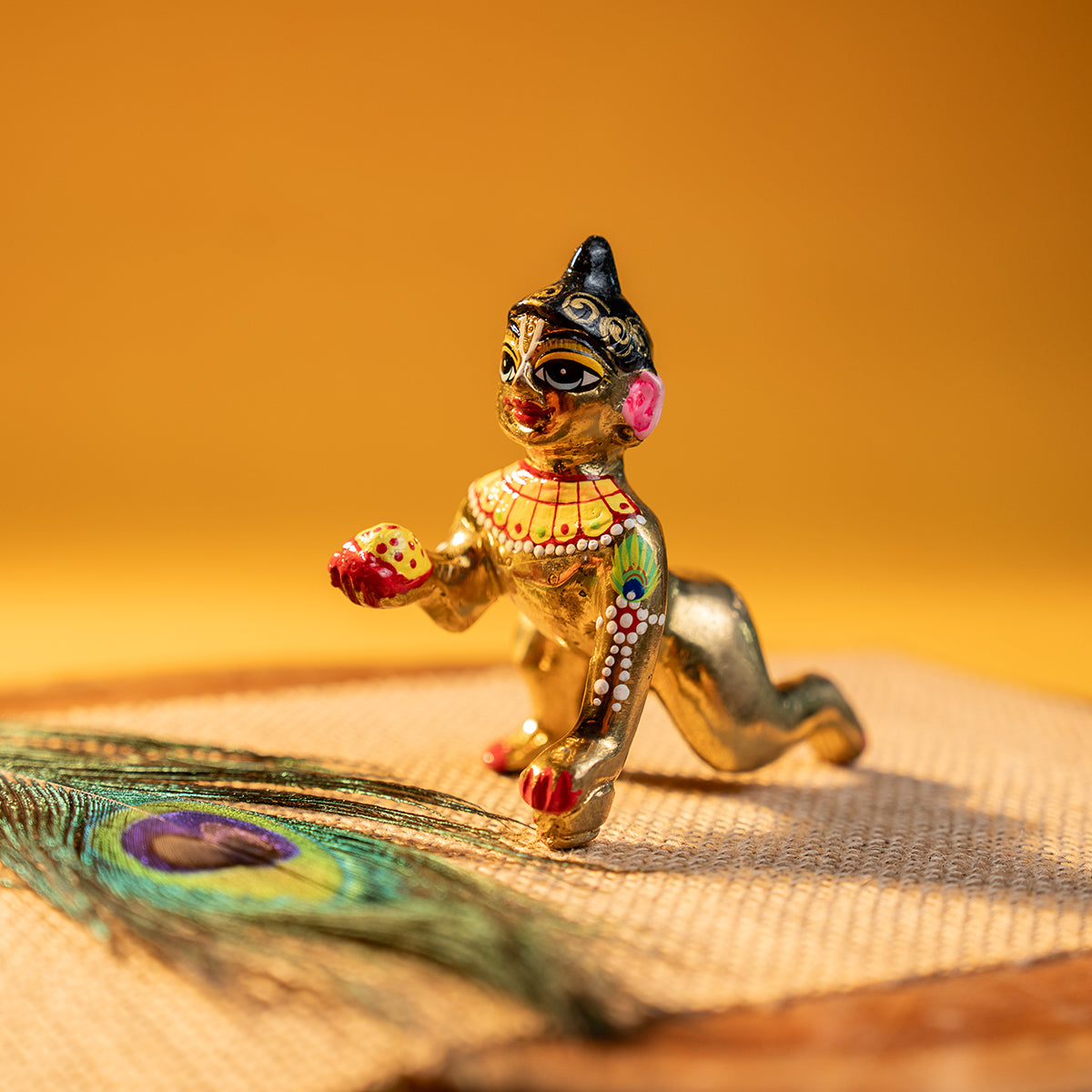 DRESSED LADDU GOPAL JI WITH FOOD (10.5 CM)