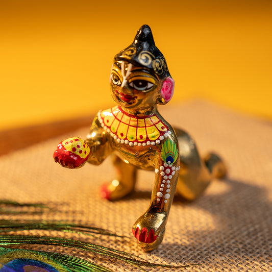 DRESSED LADDU GOPAL JI WITH FOOD (10.5 CM)