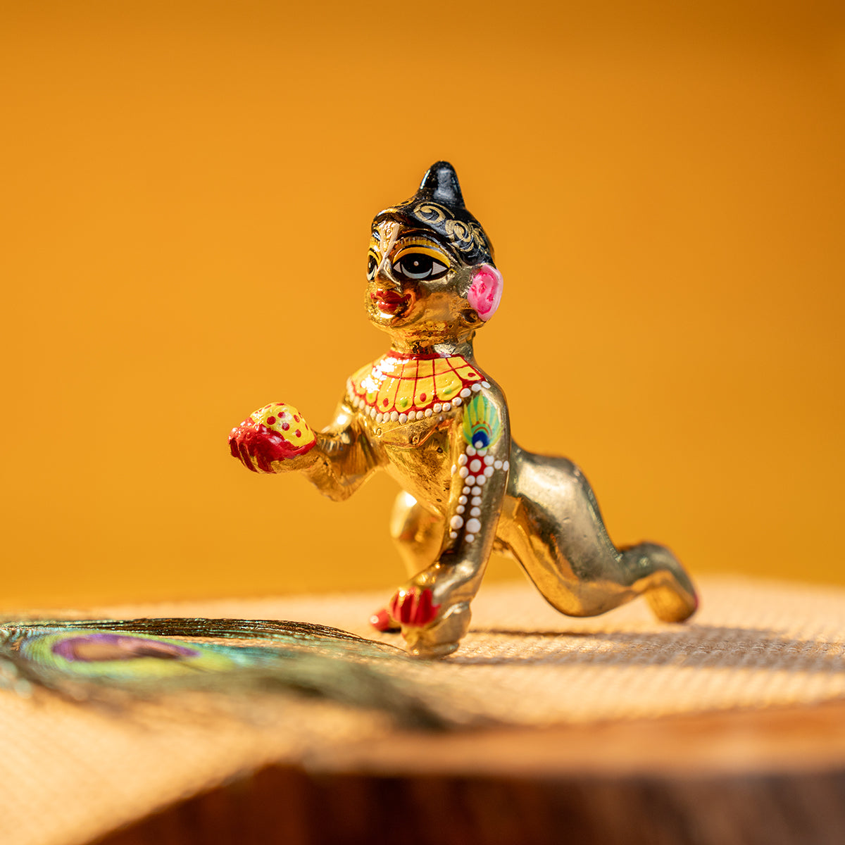 DRESSED LADDU GOPAL JI WITH FOOD (10.5 CM)