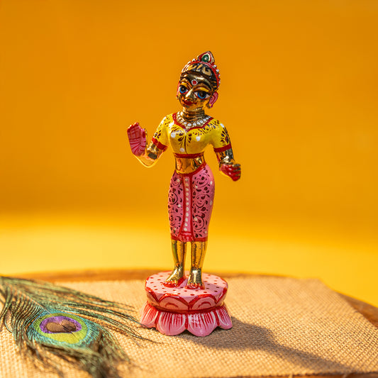 Handcrafted Radha Rani Dressed Brass Idol