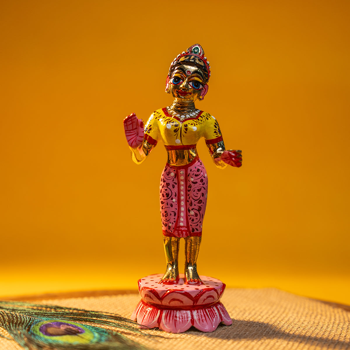 Handcrafted Radha Rani Dressed Brass Idol