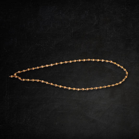 Tulsi Wood Bead Mala – Golden
