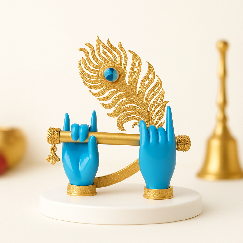 24K Gold Plated Swarn Bansuri Krishna Hands